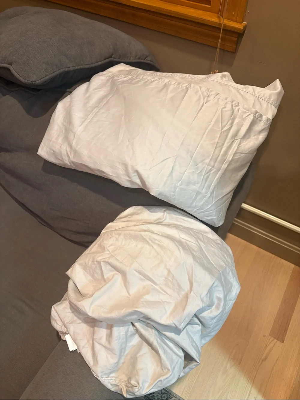 Nestwell Silky & Smooth 100% Pima Cotton Sateen Silver Twin Sheet Set